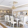 luxury Inlay brass Marble Waterjet Medallion flooring Design for villa living room dining