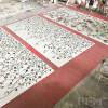 Custom translucent white square flower waterjet marble inlay wall decoration