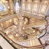 Factory custom royal villa water jet marble medallion lobby floor design decoration