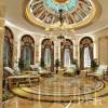 Custom royal villa gold waterjet marble medallion inlay for swimming pool lounge
