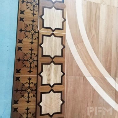 Custom design marquetry patterns wood inlay patterns parquet flooring 12x12