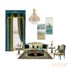 Custom sizw European Royal Luxury Curtains green gold Valance Luxury for living room Window