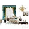Royal luxury curtains classic royal quality blackout  attached valance curtains for the living room