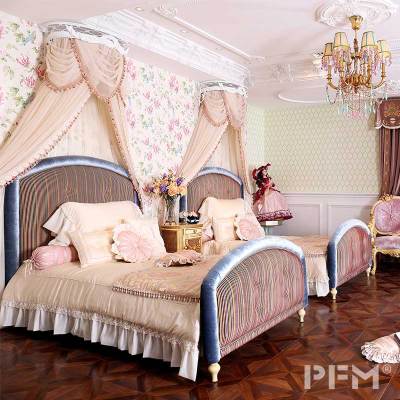 Factory price neo classic king bed royal villa decor bedroom furniture
