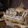 luxury living room sofa furniture gold solid wood sofa set for villa project