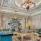 custom whole villa furniture decor royal ivory white dining table furnishing set