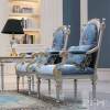 royal blue sofa set classic villa living room decor luxury wooden furniture
