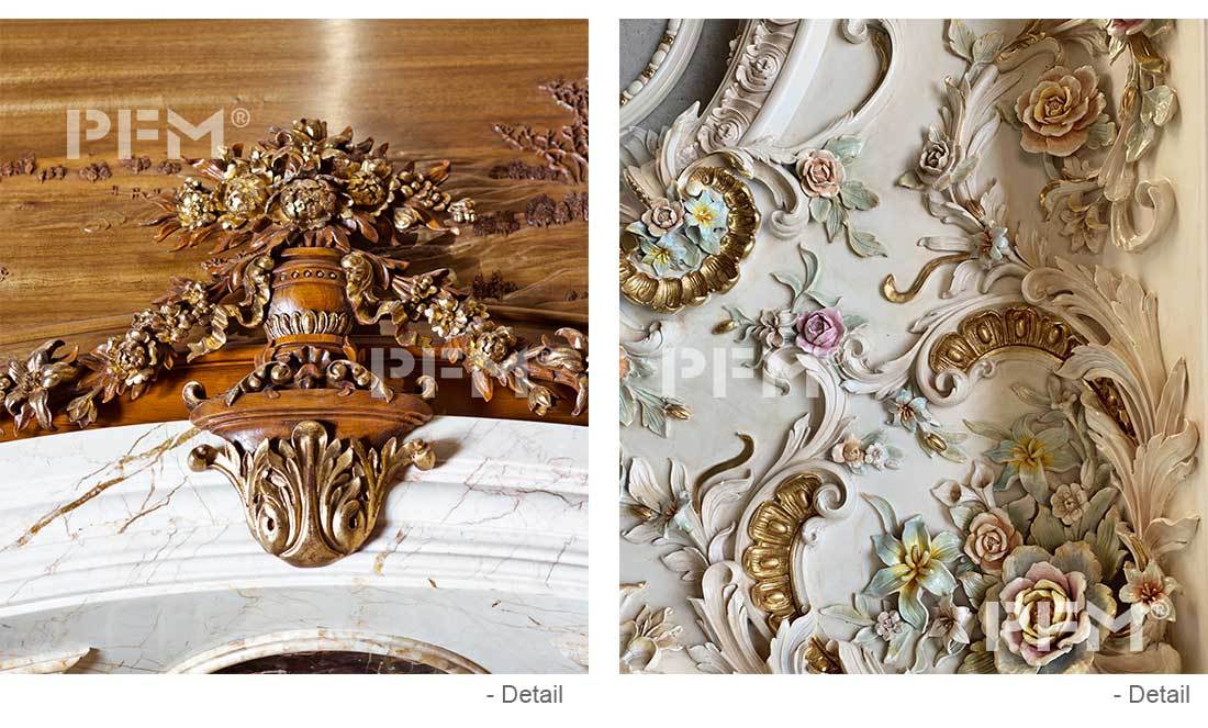 royal interior carving wooden panel