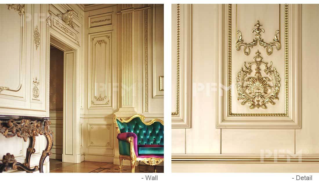 gold wood panel decor