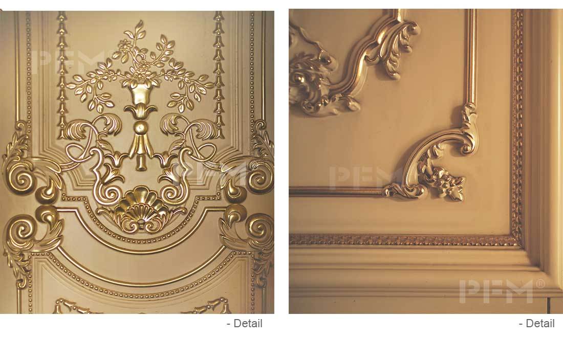 gold wood panel detail