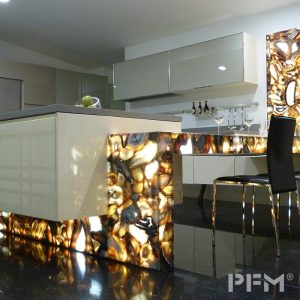custom modern villa backlit grey agate slab | tabletop| countertop polish agate gemstone for interior decor