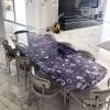 Villa decor backlit purple agate slab polish table