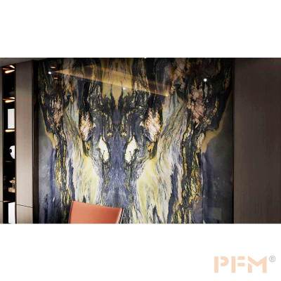 Manufacture brazil nature book match marble tile backlit wall | flooring design for villa decor