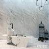 custom bianco carrara venato marble slab bathroom flooring design
