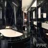 Black nero marquina marble tile bathroom wall panels for luxury interior decor