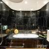 Black nero marquina marble tile bathroom wall panels for luxury interior decor