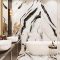 modern luxury villa china panda white marble slab stairs decor