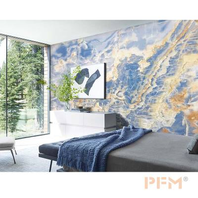 manufacture blue onyx translucent marble slab flooring backlit natural stone wall panel