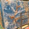 blue onyx translucent marble slab backlit natural stone wall panel