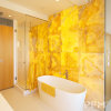 Translucent resin yellow onyx stone marble slab backlit countertop for villa decor