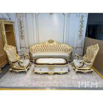 manufacture price customize royal luxury living room sofa set classic indoor solid beech wood furniture