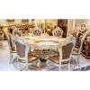 wholesale royal round dining table set 8 chairs luxury palace hom solid wood table furniture