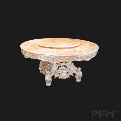 wholesale royal round dining table set 8 chairs luxury palace hom solid wood table furniture