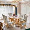 factory price classic royal ivory white dinner table set 8 chairs luxury home solid wood table furniture decor