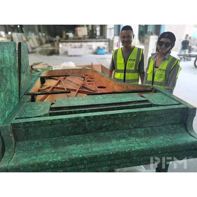 Customize royal luxury malachite green stone piano keyboard music instrument home furniture