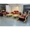 customize luxury royal sofa set design classic livingroom velvet wooden red sofa furniture for villa decor