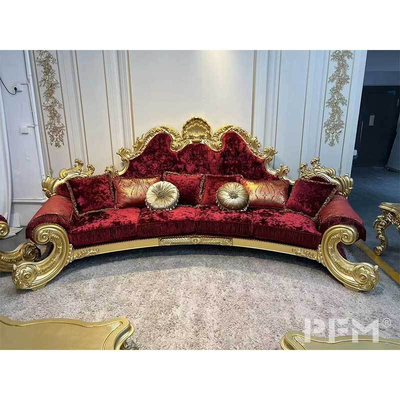 customize luxury royal sofa set design classic livingroom velvet wooden