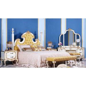 wholesale royal classic heritage bed queen size princess bedroom wooden bed furniture sets