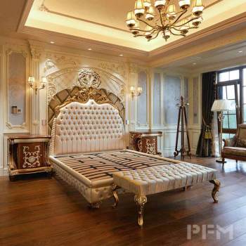 PFM royal classic brands bed heritage villa bedroom furniture set wood luxury bed