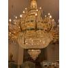 vintage luxury interior decor brass dining room chandelier large aged crystal brass chandelier