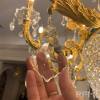 vintage luxury interior decor brass dining room chandelier large aged crystal brass chandelier