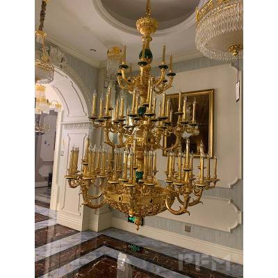 custom royal antique brass entryway brushed chandelier luxury malachite green stone brass chandelier with crystals