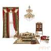 Royal luxury window velvet curtain panels classic living room curtains with swags villa window decoration