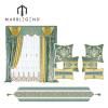 Royal luxury swag valance curtains classic elegant window velvet green curtain panels livingroom cornices for interior decor