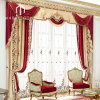 villa interior royal blackout velvet curtains living room swag curtains luxury window Curtain with valance decoration