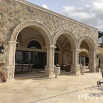 China manufacture price limestone columns stone wall cladding exterior luxury villa facade decor