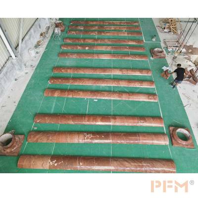 custom Rosso Alicante marble pillar design interior villa red marble columns decor marble column price for whoesale