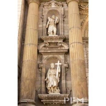 villa exterior wall facade art sculpture wall niche decor beige marble stone niche for wholesale