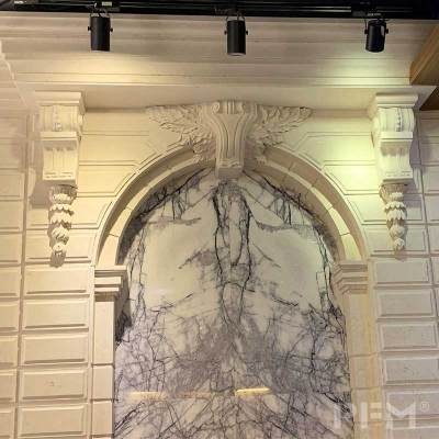 custom villa project arched wall niche limestone wall cladding niche decor stone niche with art niche sculpture