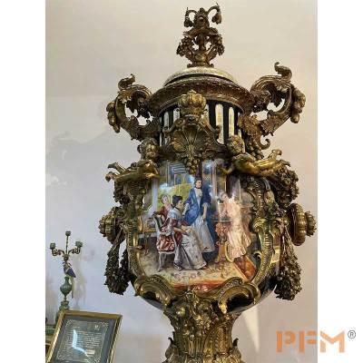 factory price classic hand painting brass decoration antique vase house decorating for sale