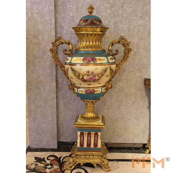 csutom indian antique brass flower vase luxury interior house decor vintage brass vase for sale