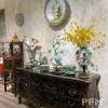 luxury villa antique blue brass vase retro table clock vintage brass candelabra metal house decoration set