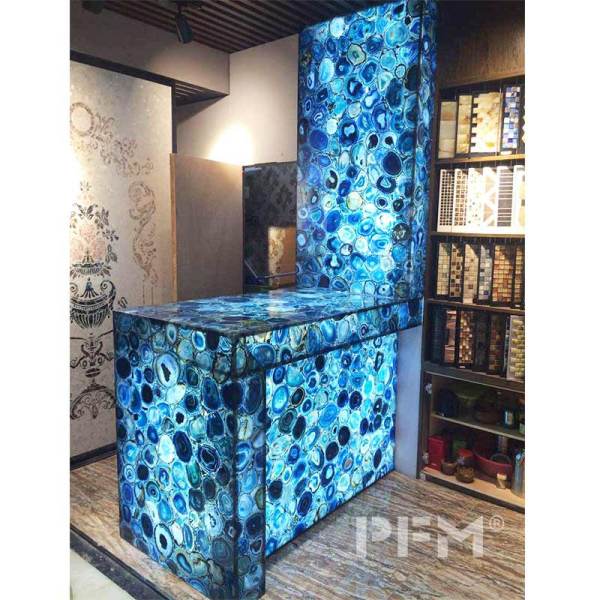 Manufacture agate price backlit blue agate slab polish gemstone agate wall | flooring for sale