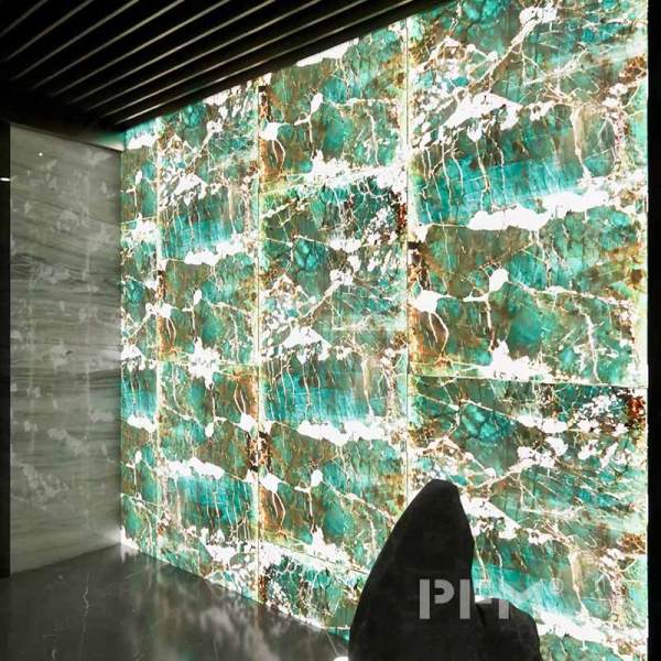 Brazil amazonite green quartzite slab backlit amazon marble price natural stone for restaurant wall