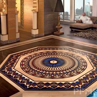 anti-water parquet wooden flooring medallion for villa entrance livingroom