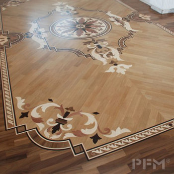 Custom wood inlay flooring majlis decoration parquet wood flooring
